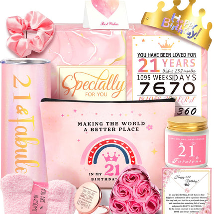 21st Birthday Gifts For Her, 21 Year Old Gifts for Her Women, Female, Best Friends, Daughter, Sister, Girlfriend, Coworker, Bestie