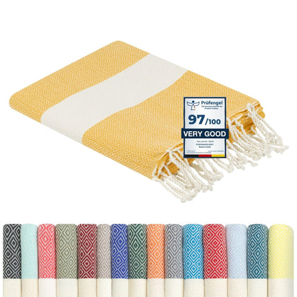 Beach Towel cotton 200 x 100 Extra Large, wearable & sand free | hammam Turkish Beach Towels for adults | Holiday Essentials women & men, Fouta Towel,