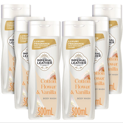 Imperial Leather Cotton Flower & Vanilla Moisturising Body Wash Shower Gel Signature Oil Blend, Creamy Lather, Gentle Skin Care, Bulk Buy, Pack of