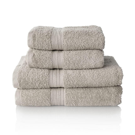 ALCLEAR set of terry hand & bath towels, range of soft and highly absorbent towels, 5 colours & 5 sizes, colour: PLATINUM GREY, 2 x bath towels 70 x