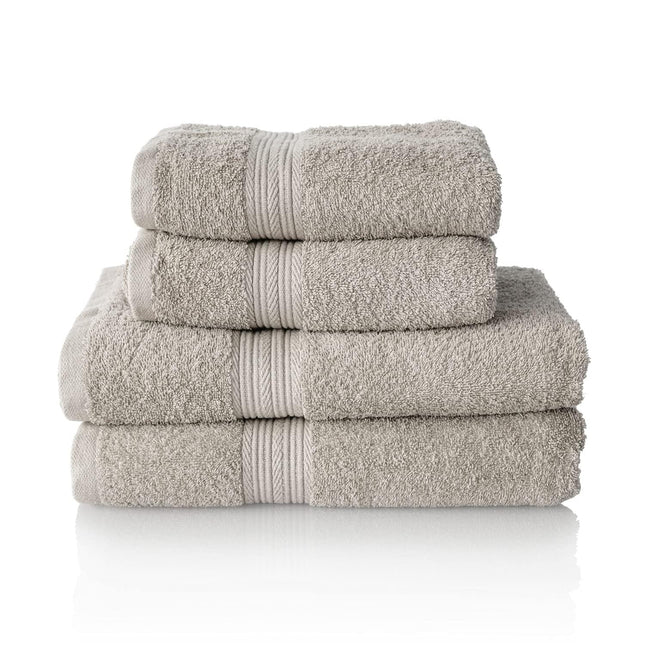 ALCLEAR set of terry hand & bath towels, range of soft and highly absorbent towels, 5 colours & 5 sizes, colour: PLATINUM GREY, 2 x bath towels 70 x