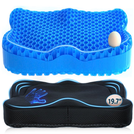 Gel Seat Cushion, Extra19.7"Chair Seat Pads for Wheelchair, Soft Cushions for Car Office Chair for Pressure Coccyx Sciatica Pain Relief, Ergonomic