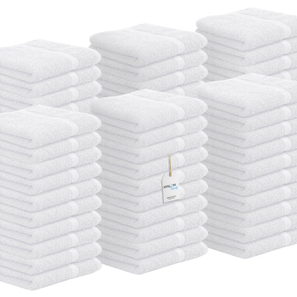 Avalon Towels Cotton Washcloths ? (Pack of 60) Size 12x12 Inches, 100% Ring Spun Cotton, Absorbent, Soft Face Towels, Gym Towels, Hotel and Spa