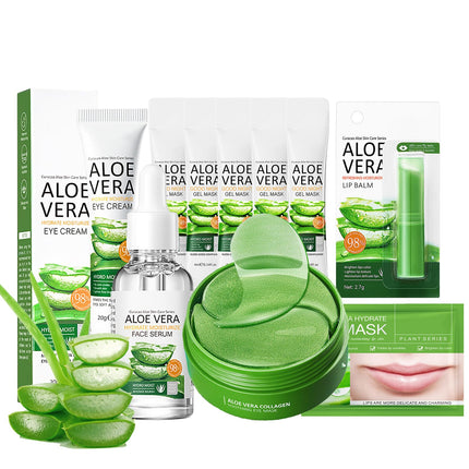 Aloe Vera Skincare Gift Set for Women - Self Care Gift Sets - Pamper Gift for Mum - Skin Care Sets & Kits - 10PCS Gifts for Teenage Girls - Face