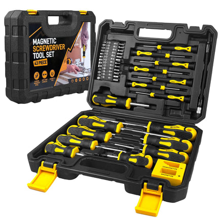 ZBXSNK 43pcs Magnetic Screwdrivers Set with Case Heavy Duty Chrome Vanadium Steel Magnetic Tips Screwdriver Hand Tools for Mechanics and Professionals