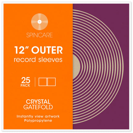25x 12 Inch Gatefold Outer Vinyl Record Sleeves | Crystal Clear Covers Fit Single & Double Gatefold Albums | Acid-Free Protective Plastic Sleeves |