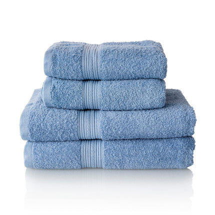 ALCLEAR set of terry hand & bath towels, range of soft and highly absorbent towels, 5 colours & 5 sizes, colour: JEANS BLUE, 2 x bath towels 70 x 140