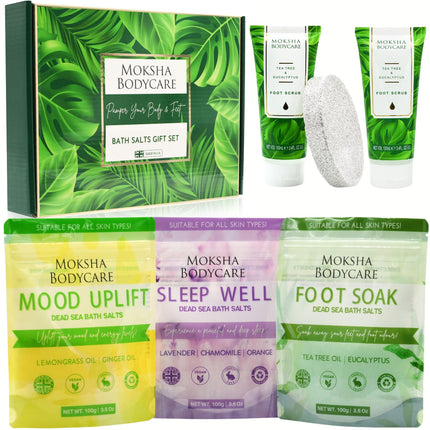 Foot Gift Sets for Women - [Made in UK] Foot Spa Sets for Women Gifts with Aromatherapy Foot Soak, Scrub, Lotion, Spa Pamper Kit, Birthday Gifts for