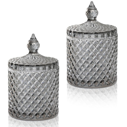 Gifts For Women Glass Cotton Bud Holder Lids Aesthetic Room Decor Apothecary Jars Birthday New Home Gifts For Her Cotton Pad Holder Decorative Bedroom