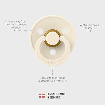 BIBS Colour Latex Soothers 6+ months Pack of 2 - Vanilla & Cloud