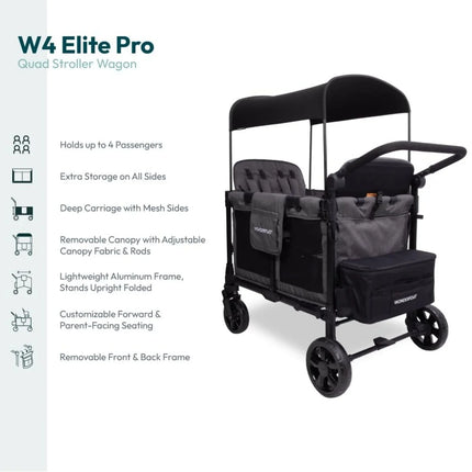 Wonderfold W4 Elite Pro Stroller Wagon - Charcoal Grey
