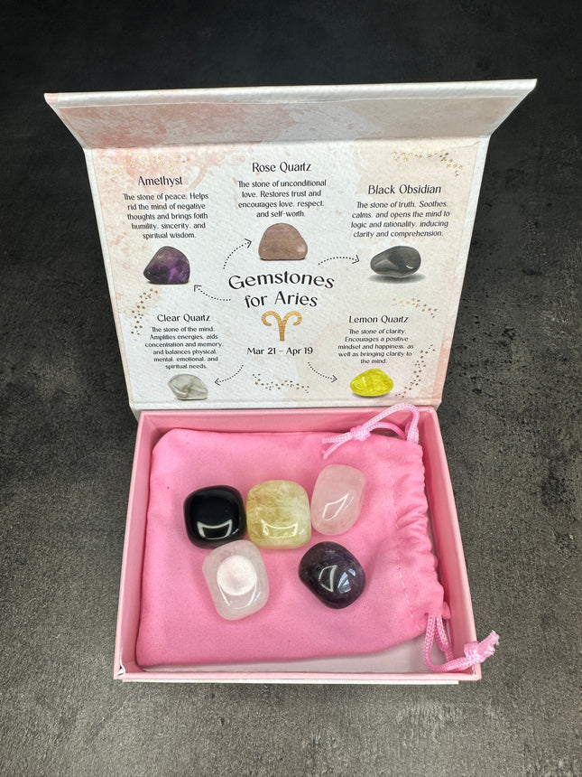 Aries crystal tumblestone gift set - Bundle
