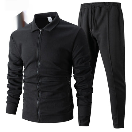 Autumn Youth Zipper Pocket Lapels Slim Fit Men's Jacket Suits