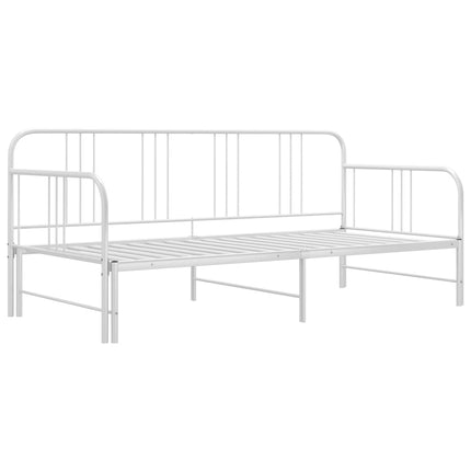 Pull-out Sofa Bed Frame without Mattress White Metal 90x200 cm