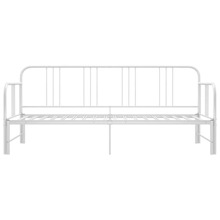 Pull-out Sofa Bed Frame without Mattress White Metal 90x200 cm