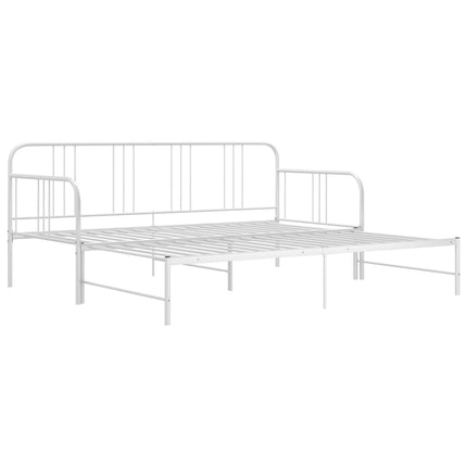 Pull-out Sofa Bed Frame without Mattress White Metal 90x200 cm