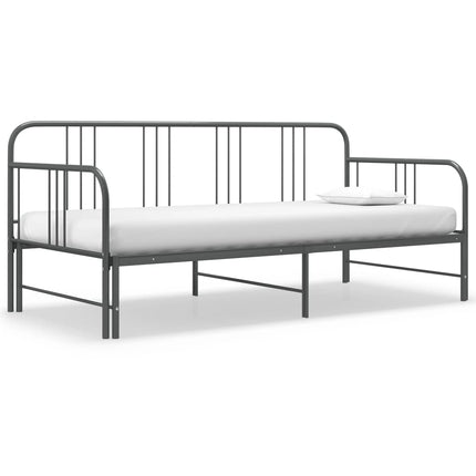 Pull-out Sofa Bed Frame without Mattress Grey Metal 90x200 cm
