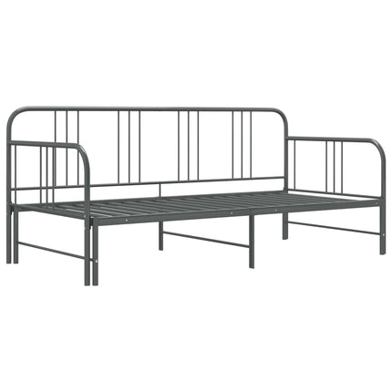 Pull-out Sofa Bed Frame without Mattress Grey Metal 90x200 cm