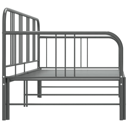 Pull-out Sofa Bed Frame without Mattress Grey Metal 90x200 cm