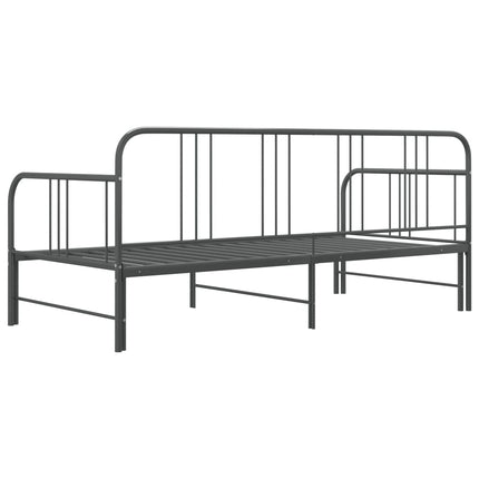 Pull-out Sofa Bed Frame without Mattress Grey Metal 90x200 cm