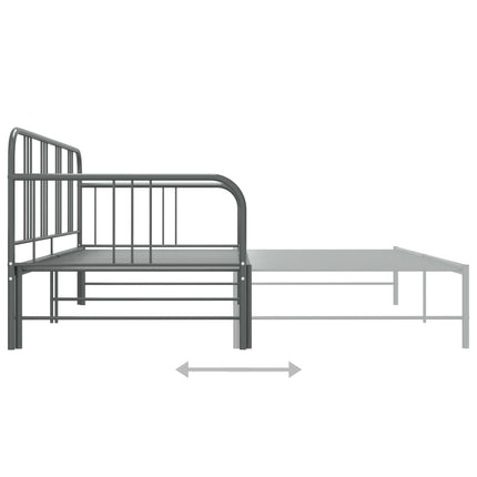 Pull-out Sofa Bed Frame without Mattress Grey Metal 90x200 cm