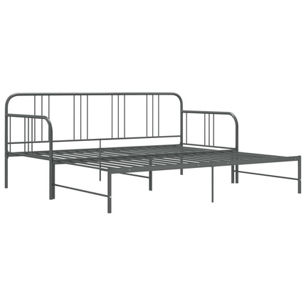Pull-out Sofa Bed Frame without Mattress Grey Metal 90x200 cm