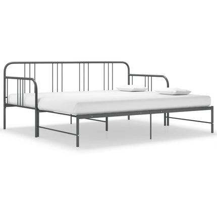 Pull-out Sofa Bed Frame without Mattress Grey Metal 90x200 cm