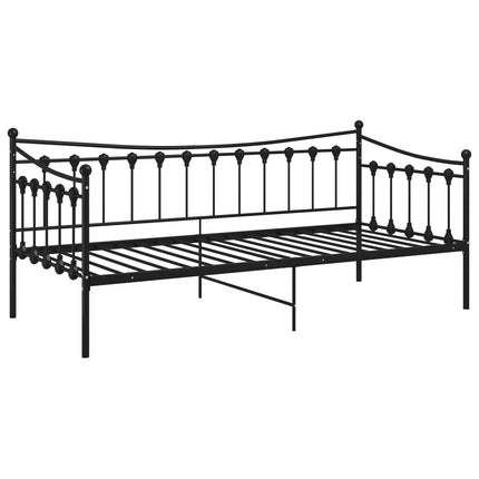 Sofa Bed Frame without Mattress Black Metal 90x200 cm