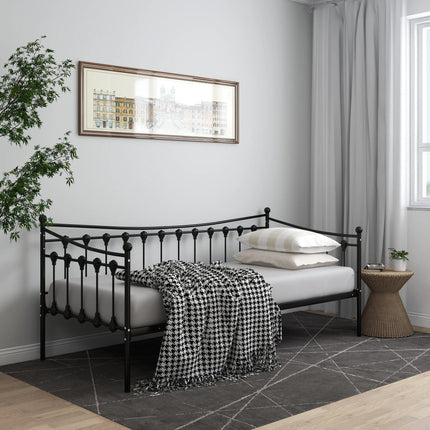 Sofa Bed Frame without Mattress Black Metal 90x200 cm