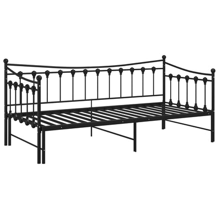 Pull-out Sofa Bed Frame without Mattress Black Metal 90x200 cm