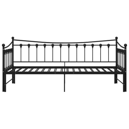 Pull-out Sofa Bed Frame without Mattress Black Metal 90x200 cm