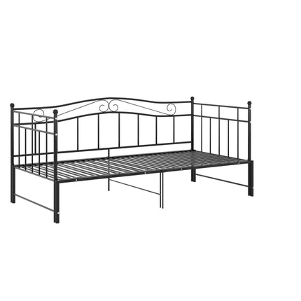 Pull-out Sofa Bed Frame without Mattress Black Metal 90x200 cm