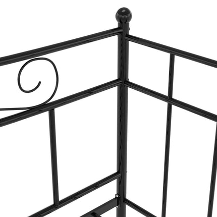 Pull-out Sofa Bed Frame without Mattress Black Metal 90x200 cm