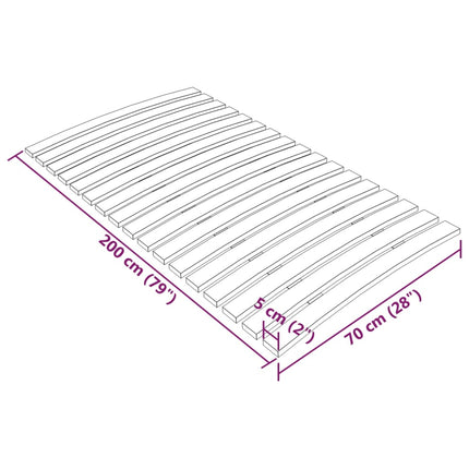 Slatted Bed Base with 17 Slats 70x200 cm
