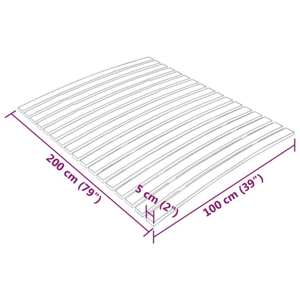 Slatted Bed Base with 17 Slats 100x200 cm