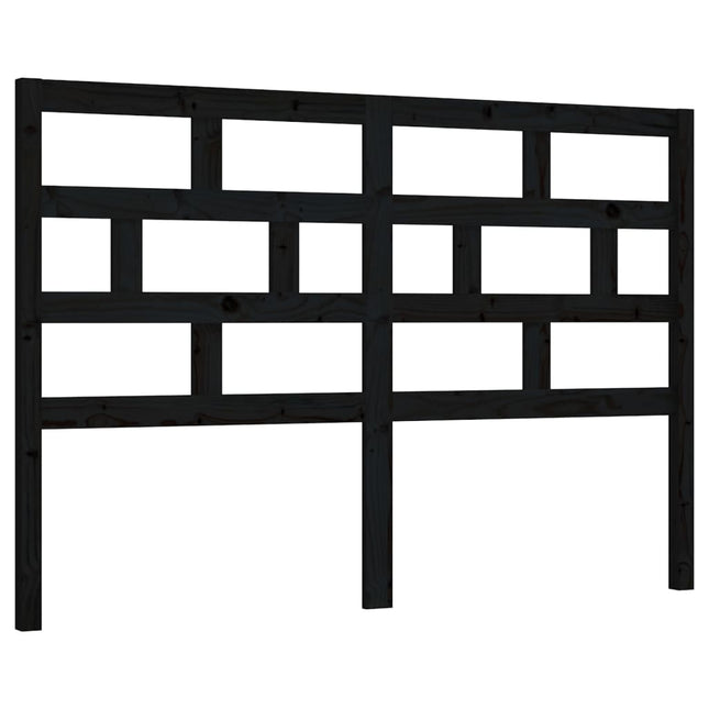 Bed Headboard Black 166x4x100 cm Solid Wood Pine