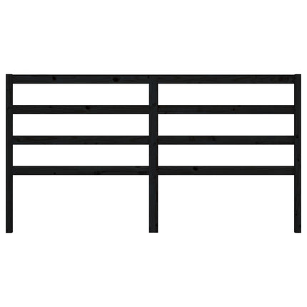 Bed Headboard Black 186x4x100 cm Solid Wood Pine