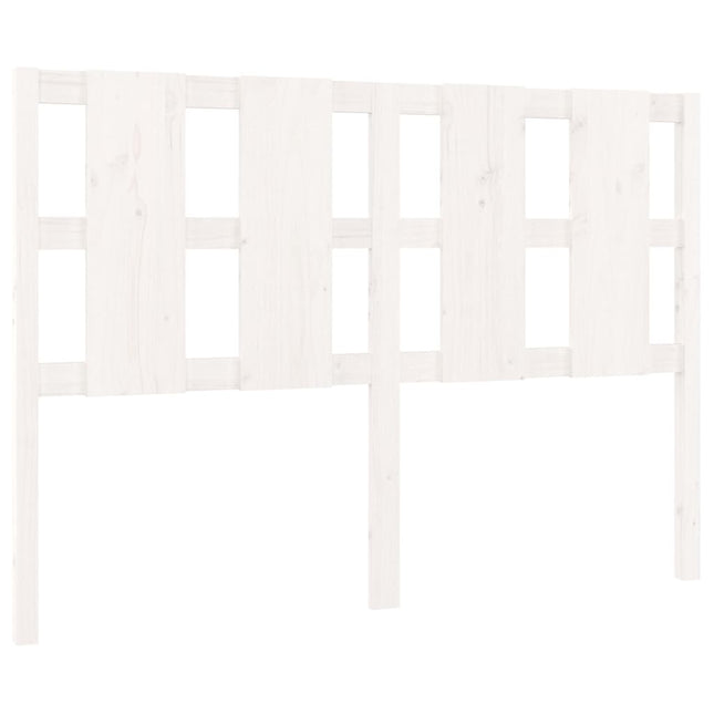 Bed Headboard White 125.5x4x100 cm Solid Wood Pine