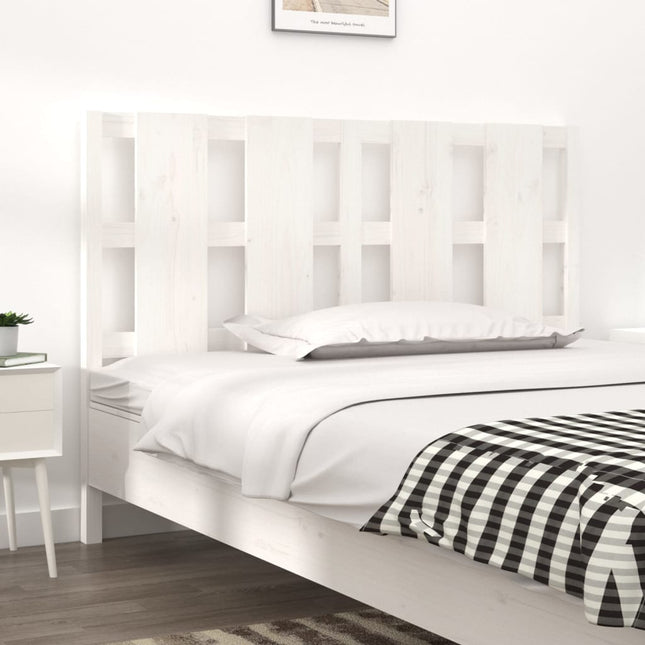 Bed Headboard White 125.5x4x100 cm Solid Wood Pine