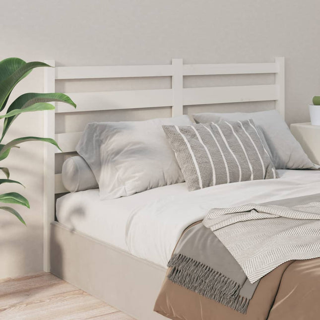 Bed Headboard White 206x4x100 cm Solid Wood Pine