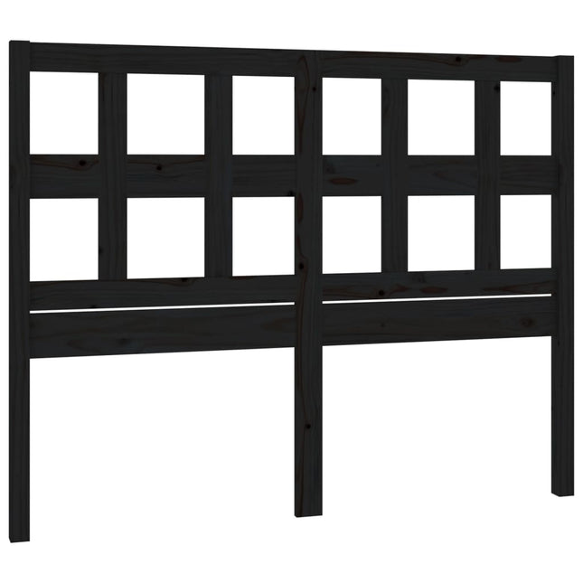Bed Headboard Black 145.5x4x100 cm Solid Wood Pine