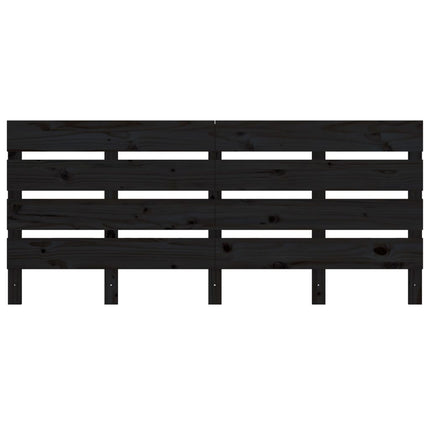 Headboard Black 180x3x80 cm Solid Wood Pine