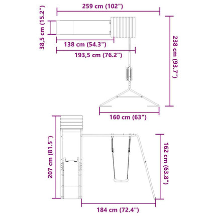 Outdoor Playset Impregnated Wood Pine