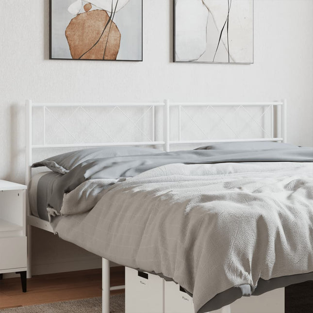 Metal Headboard White 120 cm