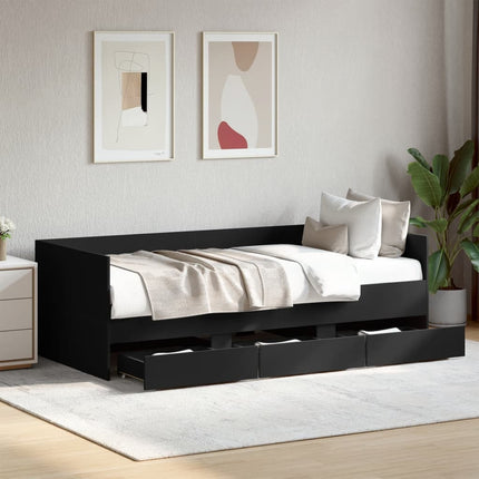 Modern Wooden Single Size 2-in-1 Daybed Sofa Bed With 3 Storage Drawers