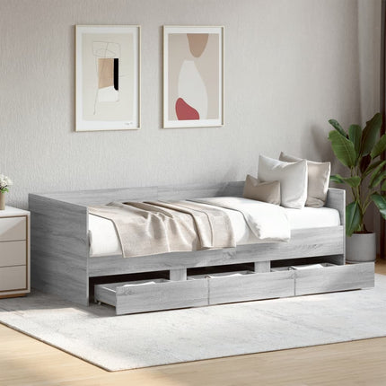 Modern Wooden Single Size 2-in-1 Daybed Sofa Bed With 3 Storage Drawers