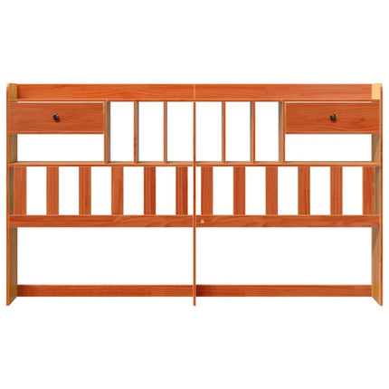 Headboard with Storage Wax Brown 180 cm Solid Wood Pine
