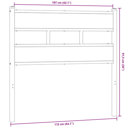 Headboard Smoked Oak 107 cm Iron and Engineered Wood