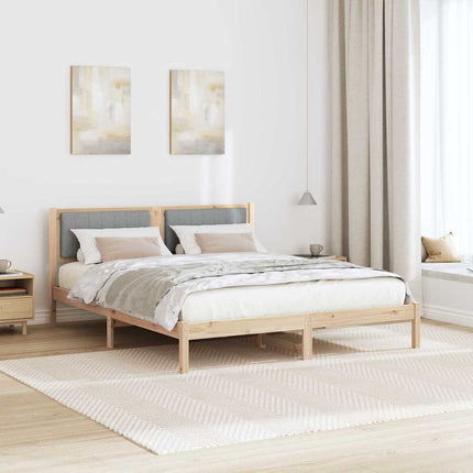 Bed Frame with Upholstered Headboard Light Grey 150 x 200 cm
