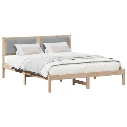 Bed Frame with Upholstered Headboard Light Grey 150 x 200 cm